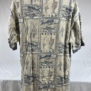Kahala Shirt Men’s XL Khaki Premium Golf Polo Fish Marlin